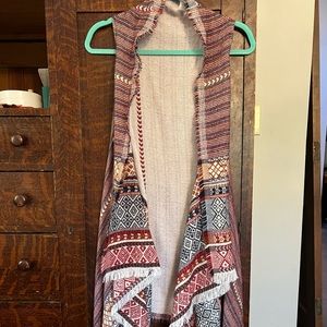 Knit, long, flowy vest